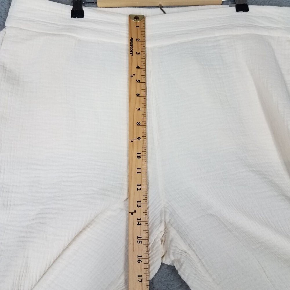 NEW Soft Surroundings Women's 1X Pants Crop Gauze Beach Pull On Casual Ivory - Picture 14 of 16